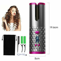 Hair Curler LCD Cordless Auto Rotating Waver Curling Iron