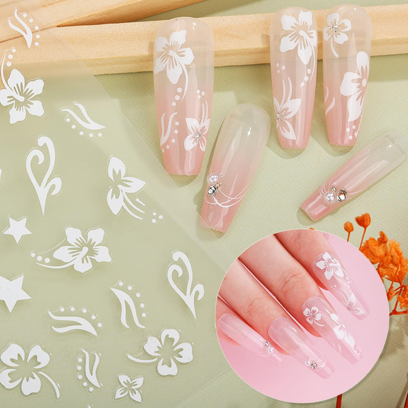 AIDVPOD Flower Nail Art Stickers Spring Summer Nail Art Sticker Decal for Nail Art Pink Yellow Sakura 3D self-Adhesive Nail Decal for Women Girls Nail Art Decoration Nail Accessory 4Sheets…