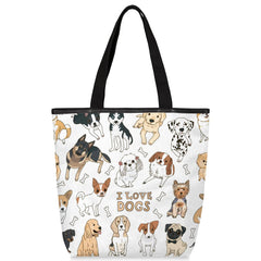 Cute Dog Animals Canvas Tote Bag