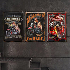 Vintage Metal Wall Art - Customizable Girl Series Decor