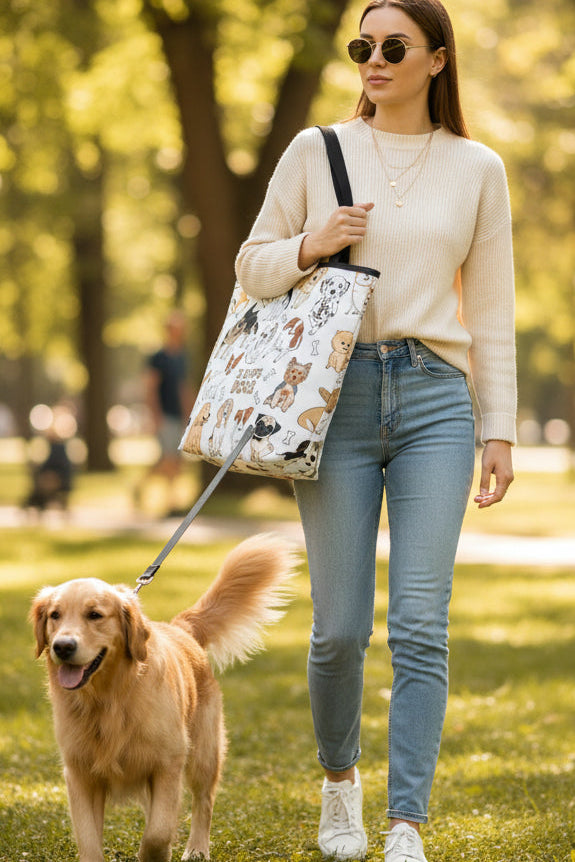 Cute Dog Animals Canvas Tote Bag