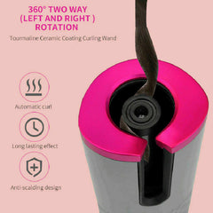 Hair Curler LCD Cordless Auto Rotating Waver Curling Iron