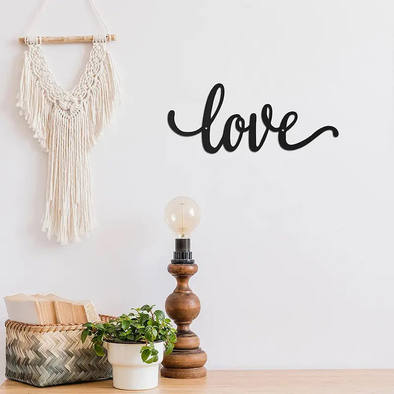 Rustic Black Metal LOVE Wall Art Decor